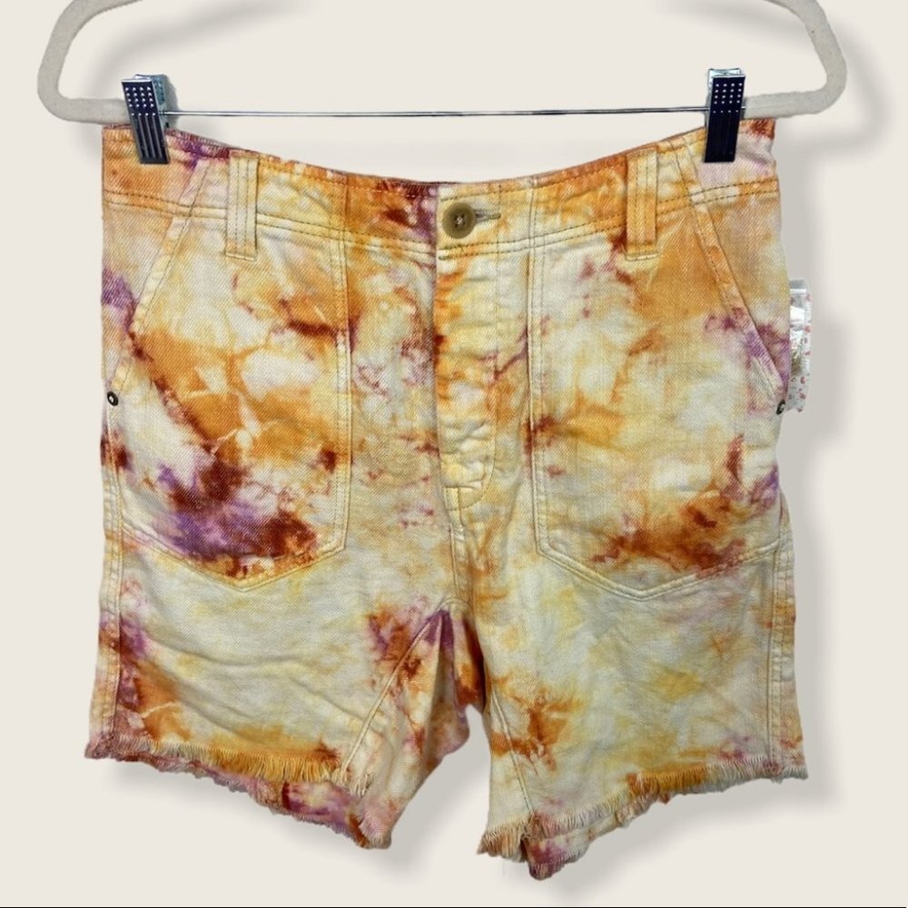 NWT Free People Tie‎ Dye Bermuda Shorts She's A Legend Size 2 New With Tags Boho - Picture 4 of 14